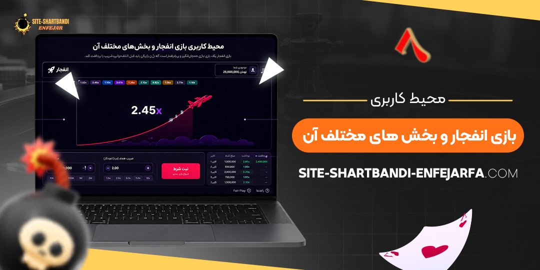 محیط کاربری بازی انفجار و بخش‌های مختلف آن